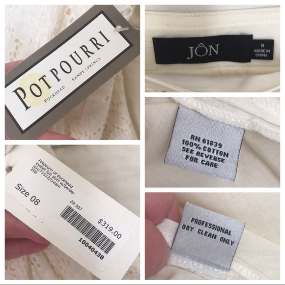 DONATED HP 🎉 NWT Jon Cream Eyelet Suit Jacket and Skirt 8 - Picture 7 of 8